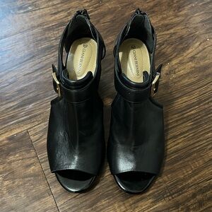 Giani Bernini Black Heeled Boots with Chunky Block Heel